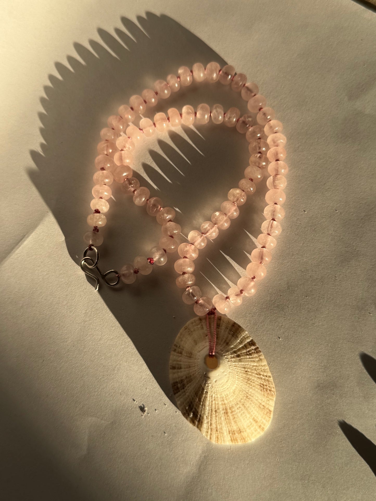 Rose Quartz Shell Necklace